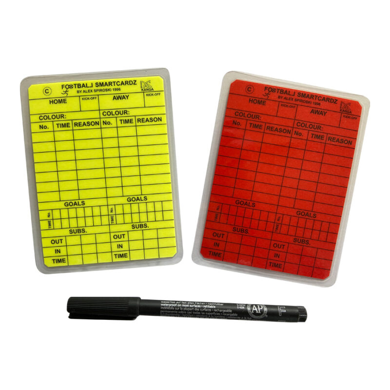 Yellow and Red Football Smart Cards including Pen - Kanga Sport ...